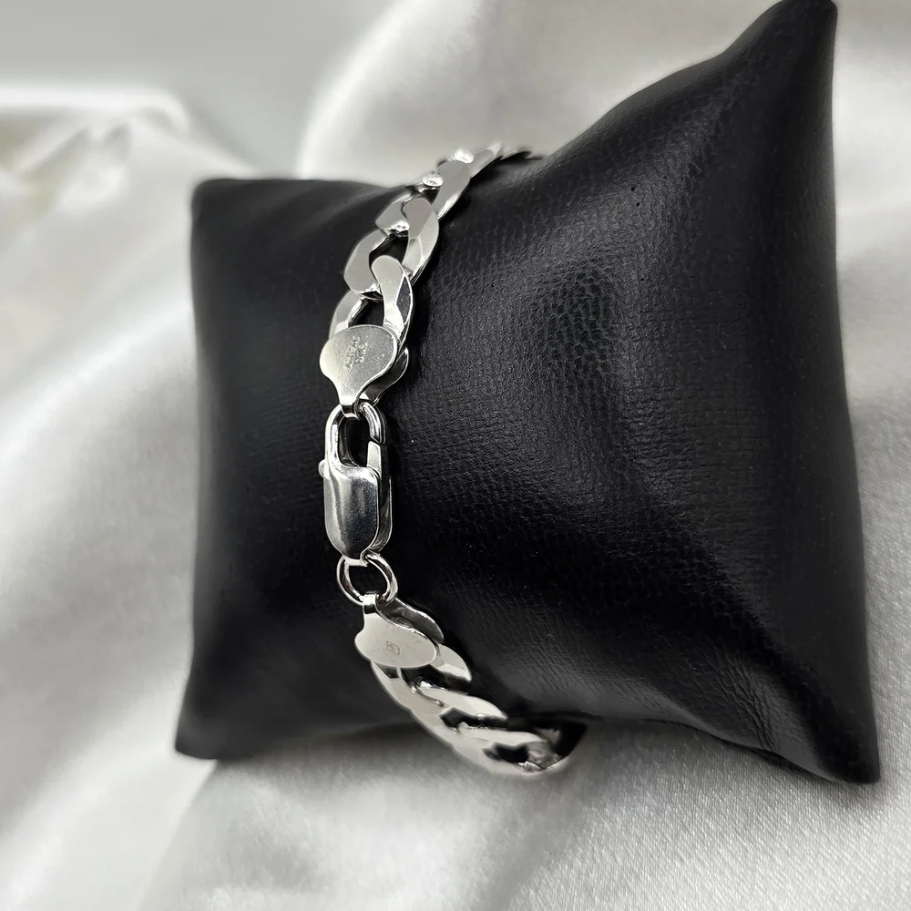 Sterling Silver 925 Cuban Chain Bracelet - Picture 7 of 7
